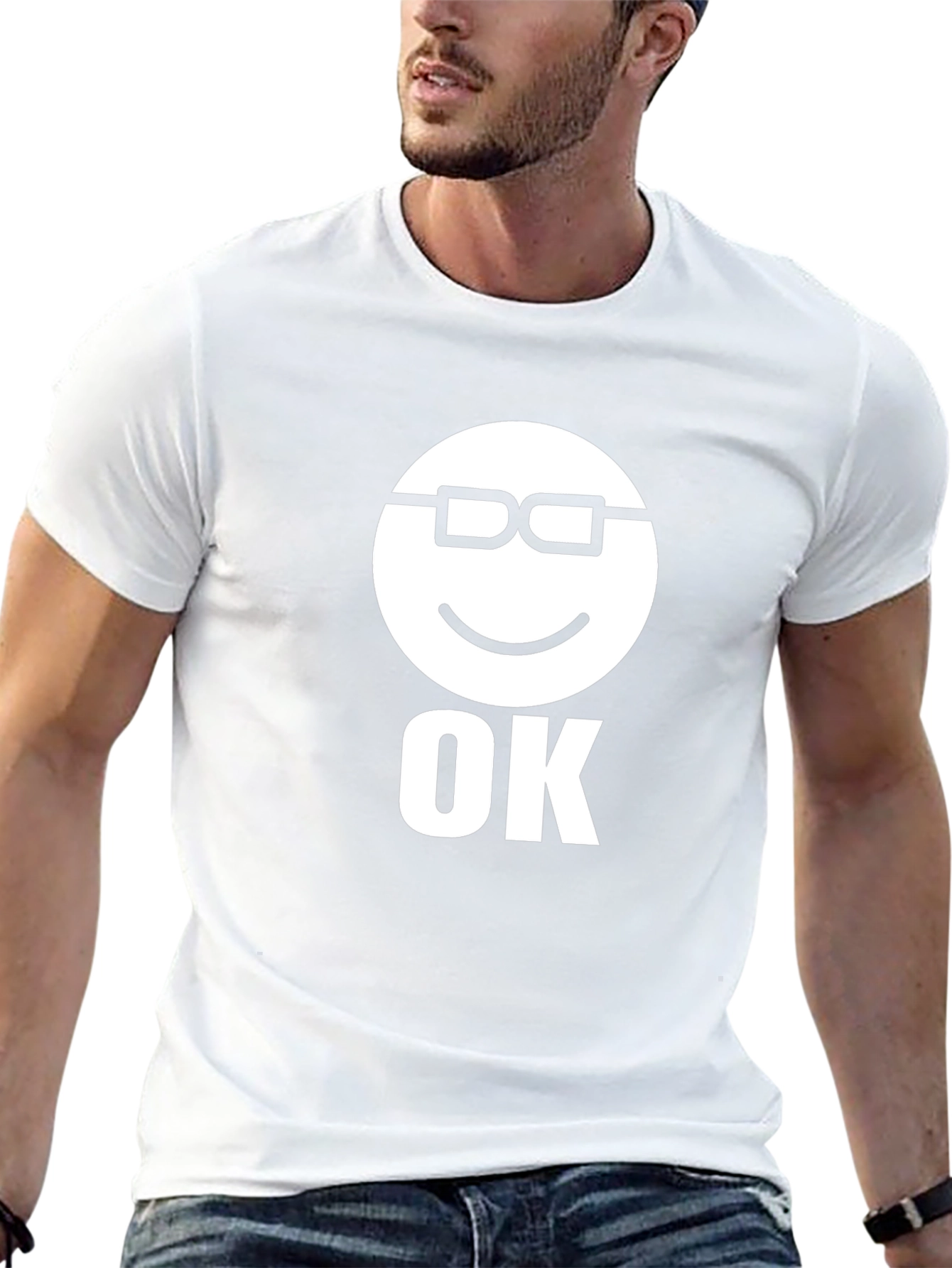 Funny Emoji OK Graphic Tee - Mens Black T-Shirt