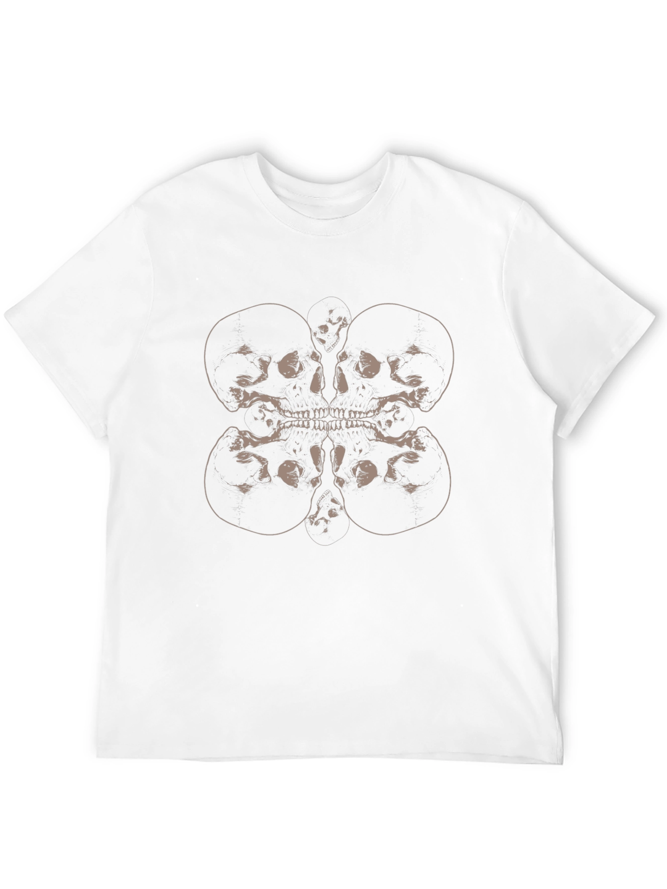 Skull Pattern Graphic Tee - Modern Dark Style