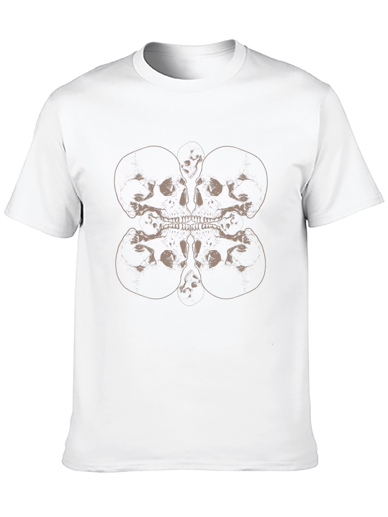 Skull Pattern Graphic Tee - Modern Dark Style