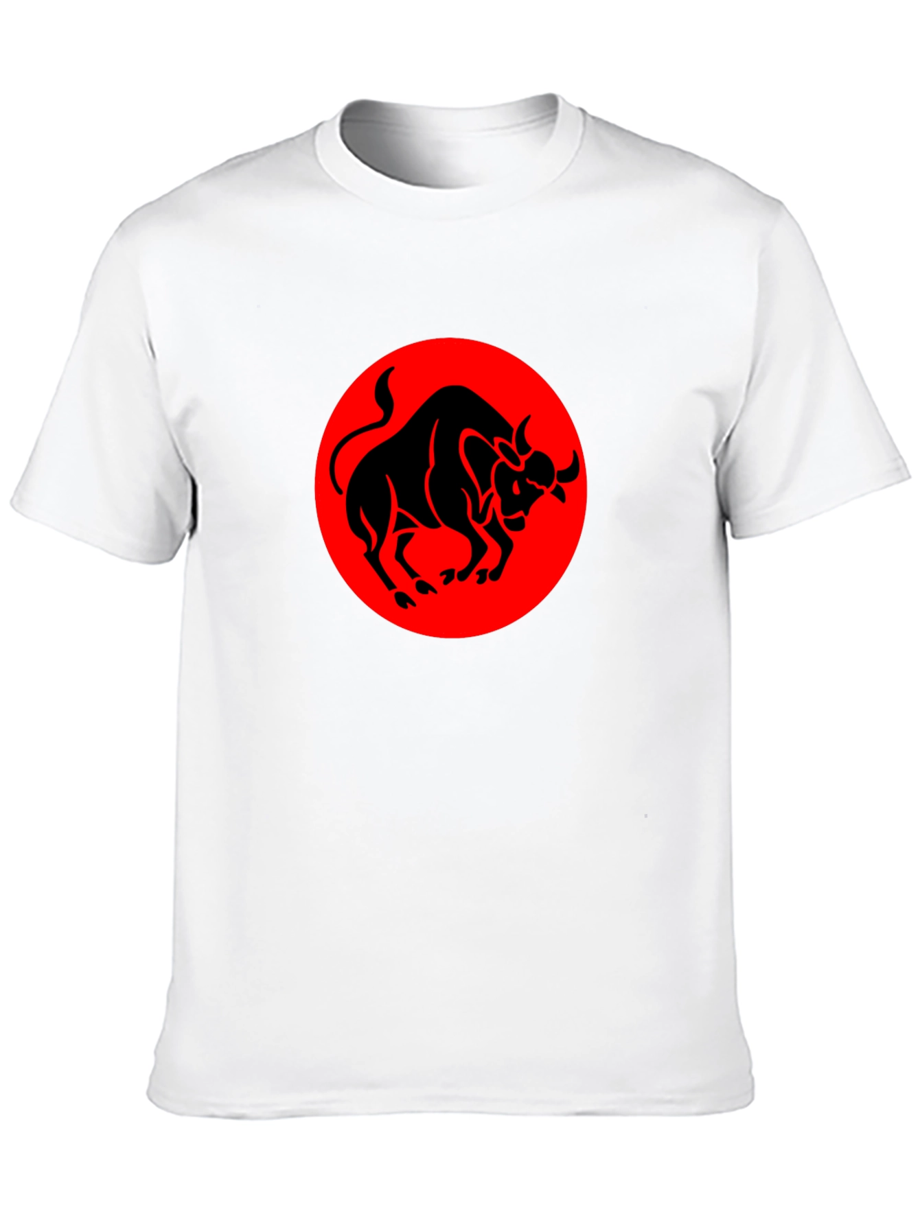 Black Bull Graphic Tee - Red Circle Design