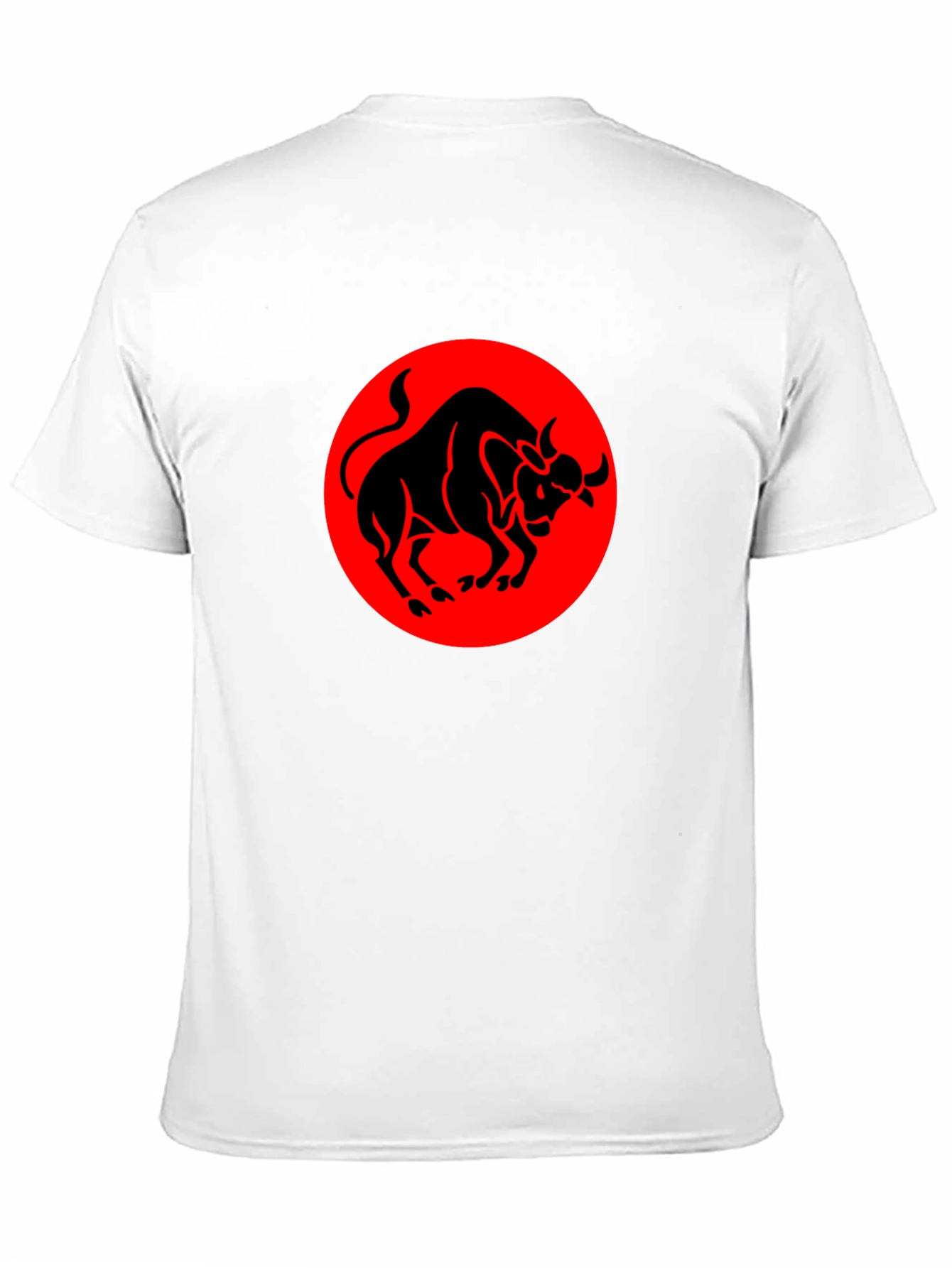 Black Bull Graphic Tee - Red Circle Design
