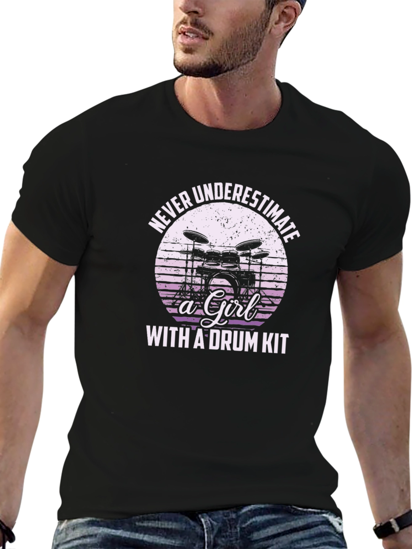 Never Underestimate a Girl with a Drum Kit T-Shirt