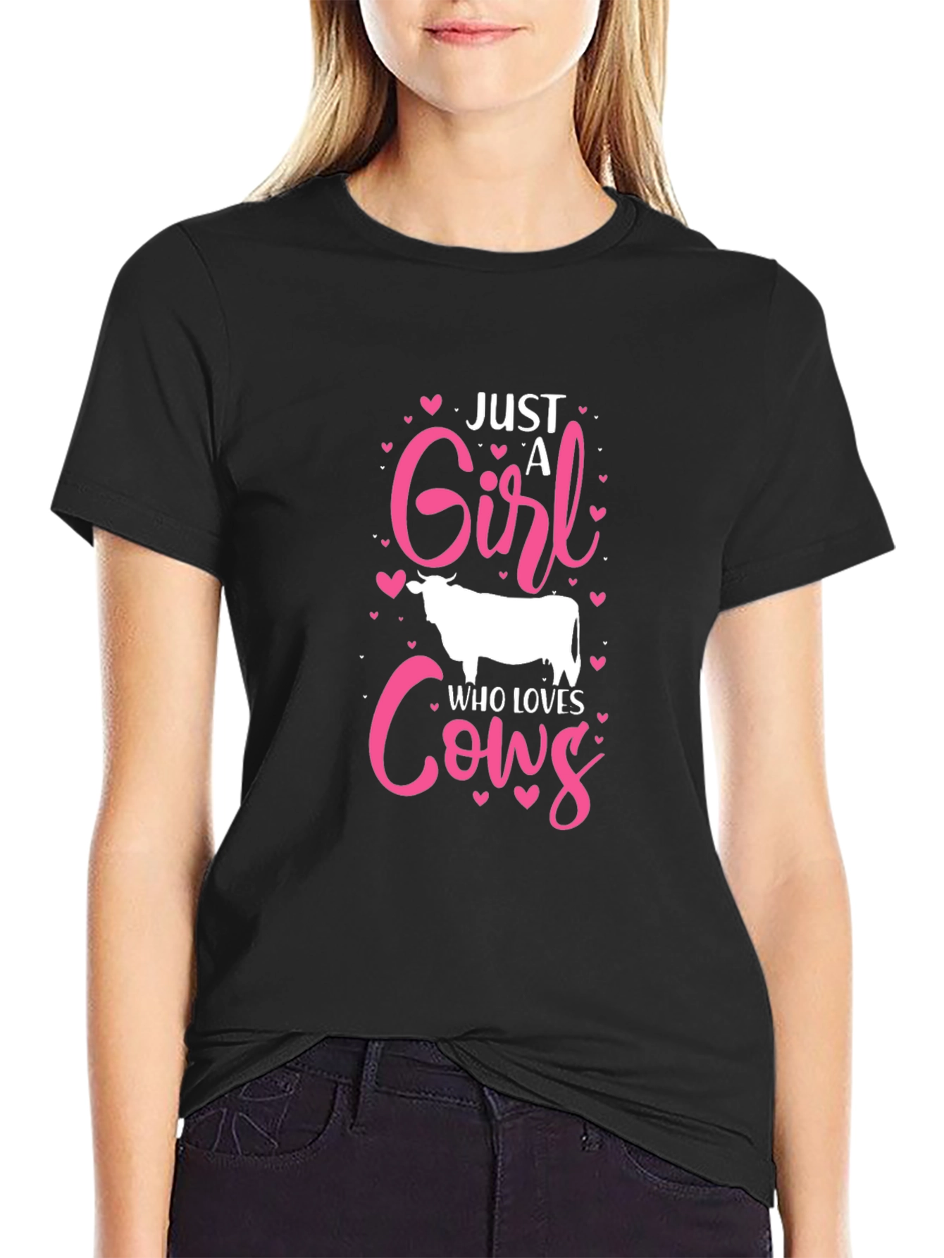 Just a Girl Who Loves Cows Graphic T-Shirt
