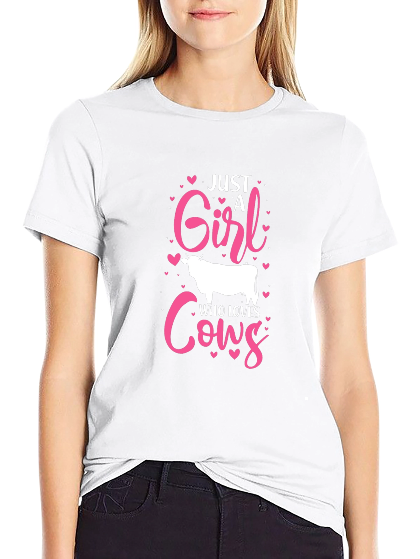 Just a Girl Who Loves Cows Graphic T-Shirt