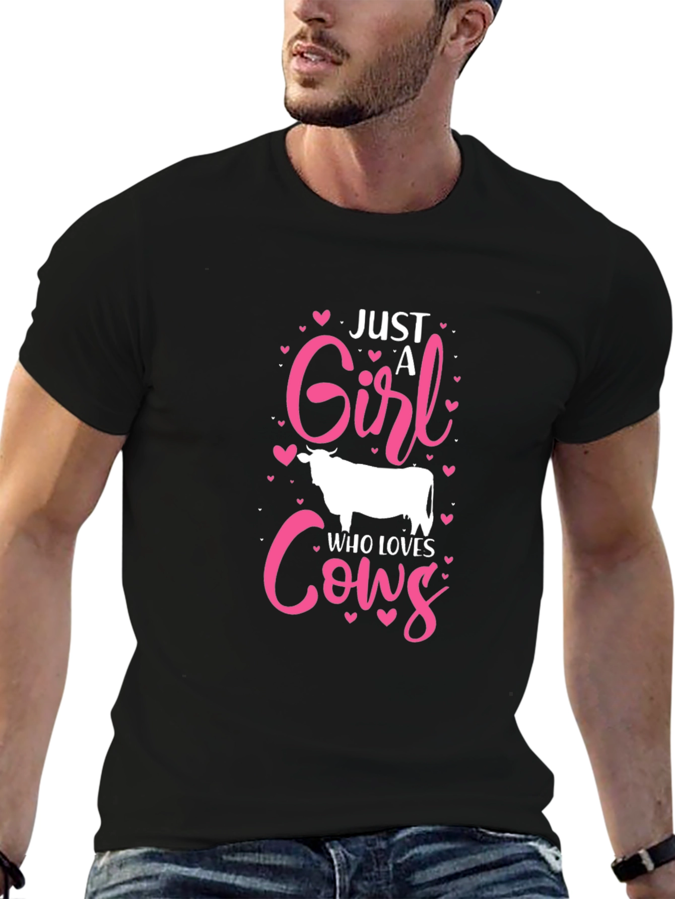 Just a Girl Who Loves Cows Graphic T-Shirt