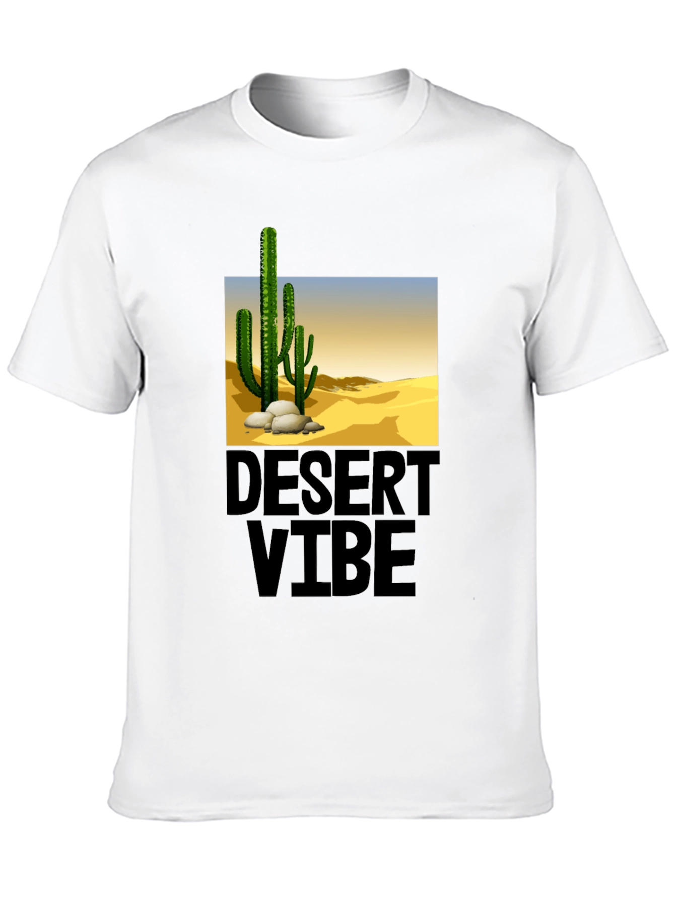 Desert Vibe Graphic Tee - Black Casual T-Shirt