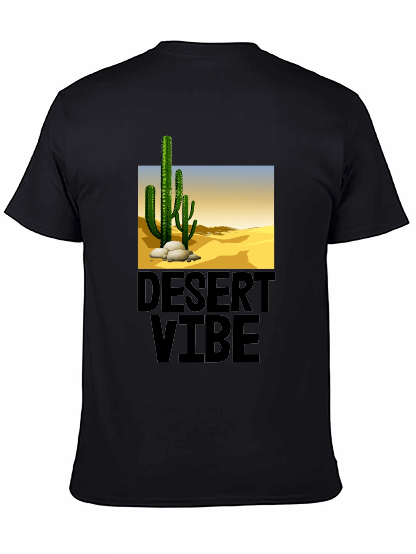 Desert Vibe Graphic Tee - Black Casual T-Shirt
