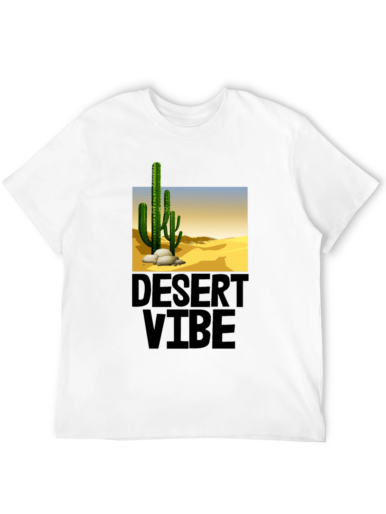 Desert Vibe Graphic Tee - Black Casual T-Shirt