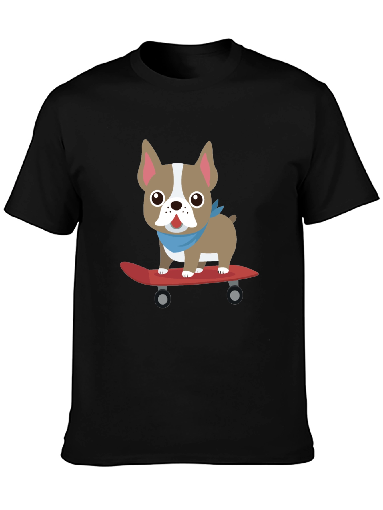Dog on Skateboard Graphic T-Shirt