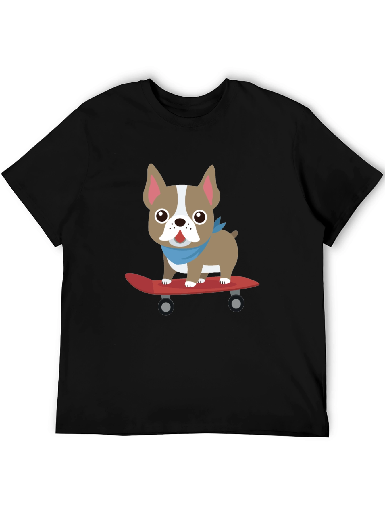 Dog on Skateboard Graphic T-Shirt