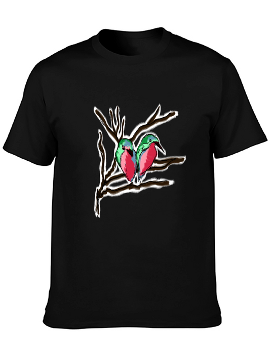 Birds on Branch Graphic Tee - Black