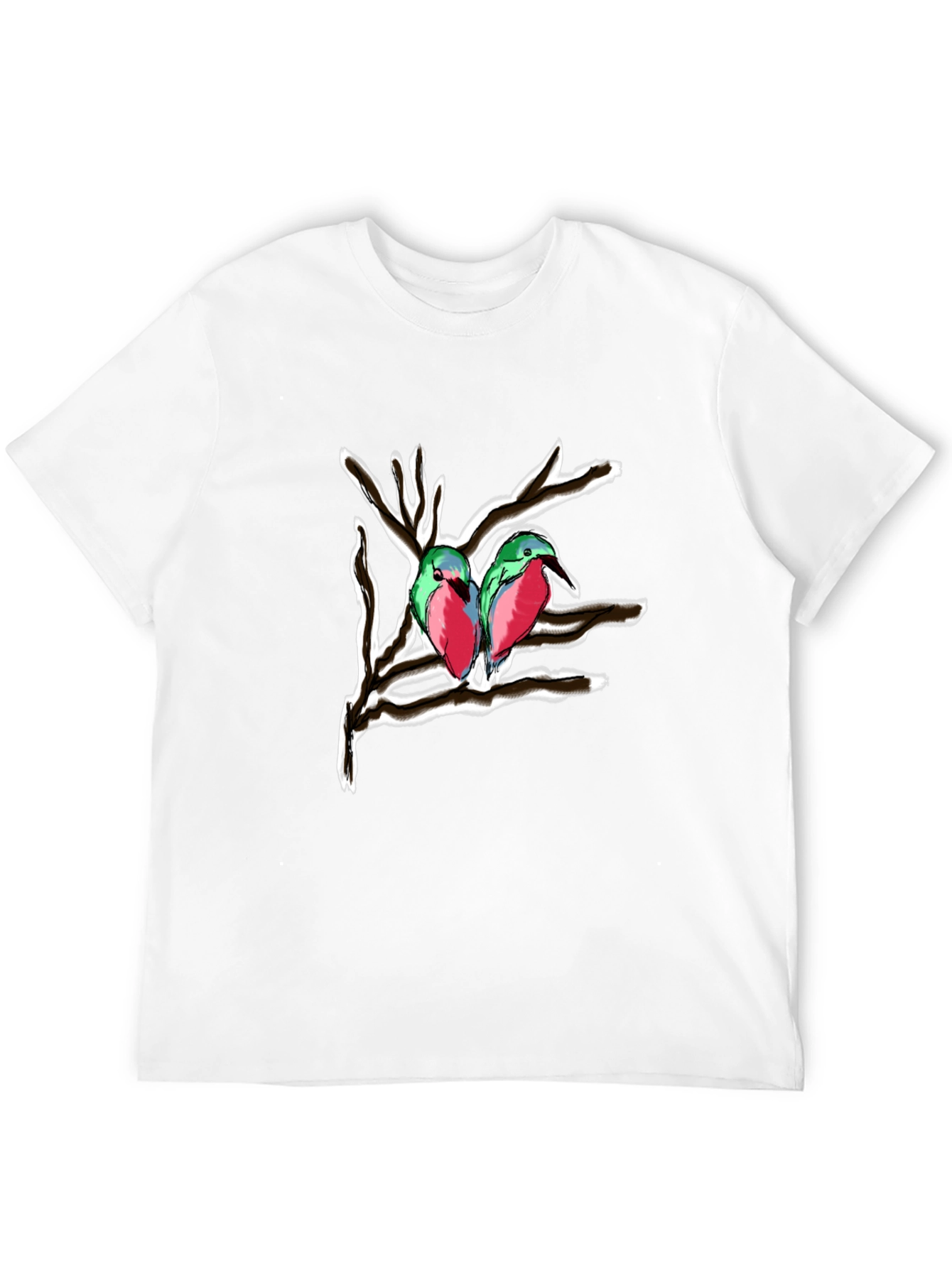 Birds on Branch Graphic Tee - Black