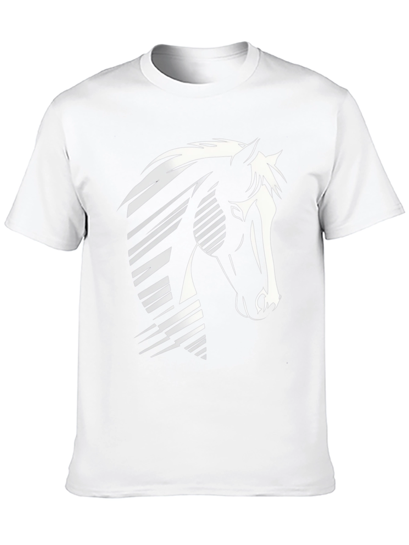 Geometric Horse Graphic T-Shirt - Black