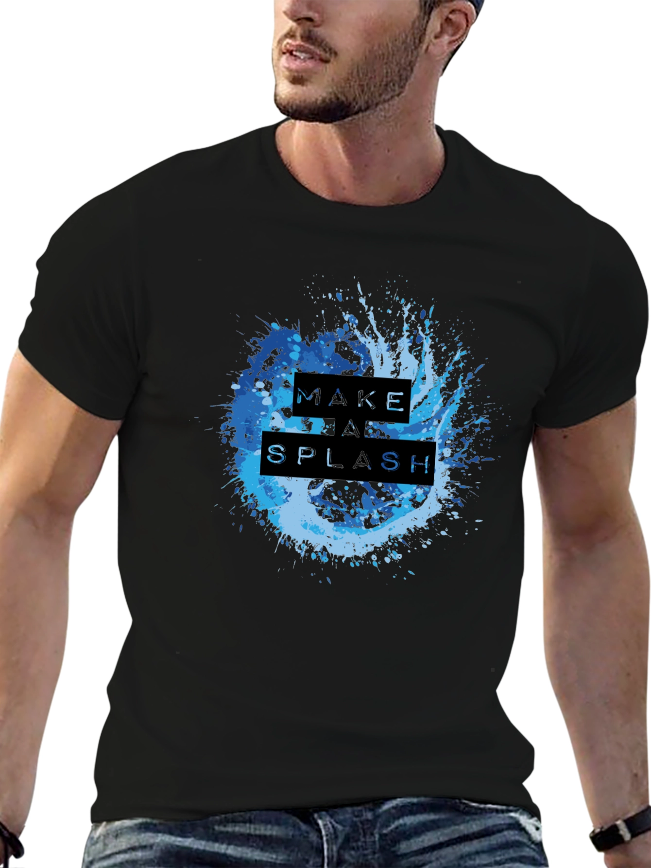 Make a Splash Graphic T-Shirt - Cool Blue Design