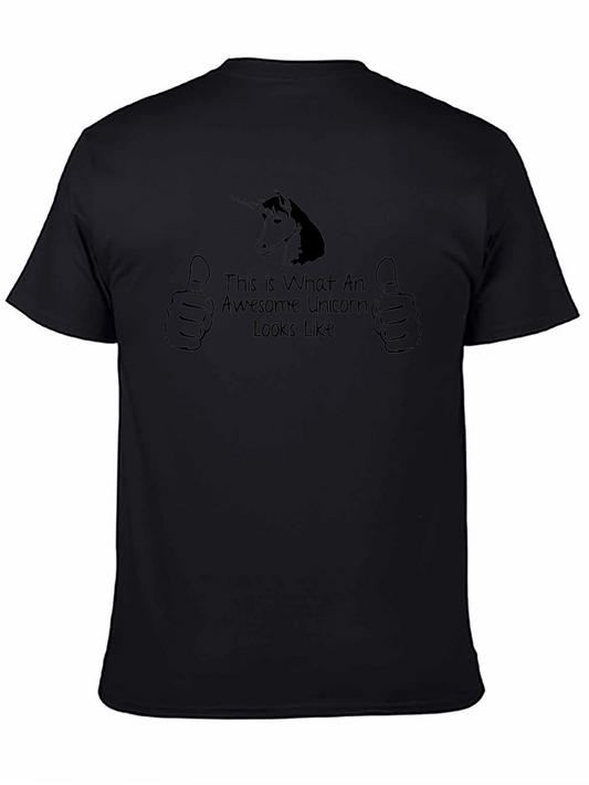 Awesome Unicorn T-Shirt - Black Cotton Tee