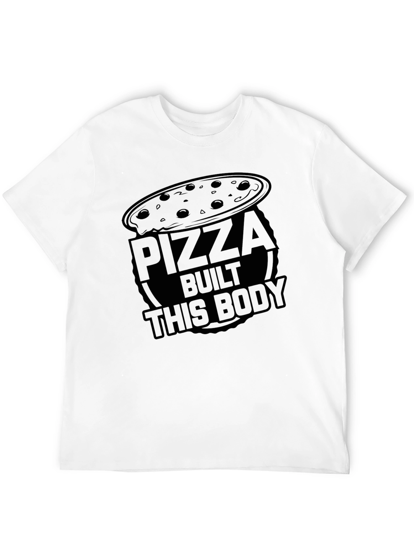 Pizza Built This Body Black T-Shirt