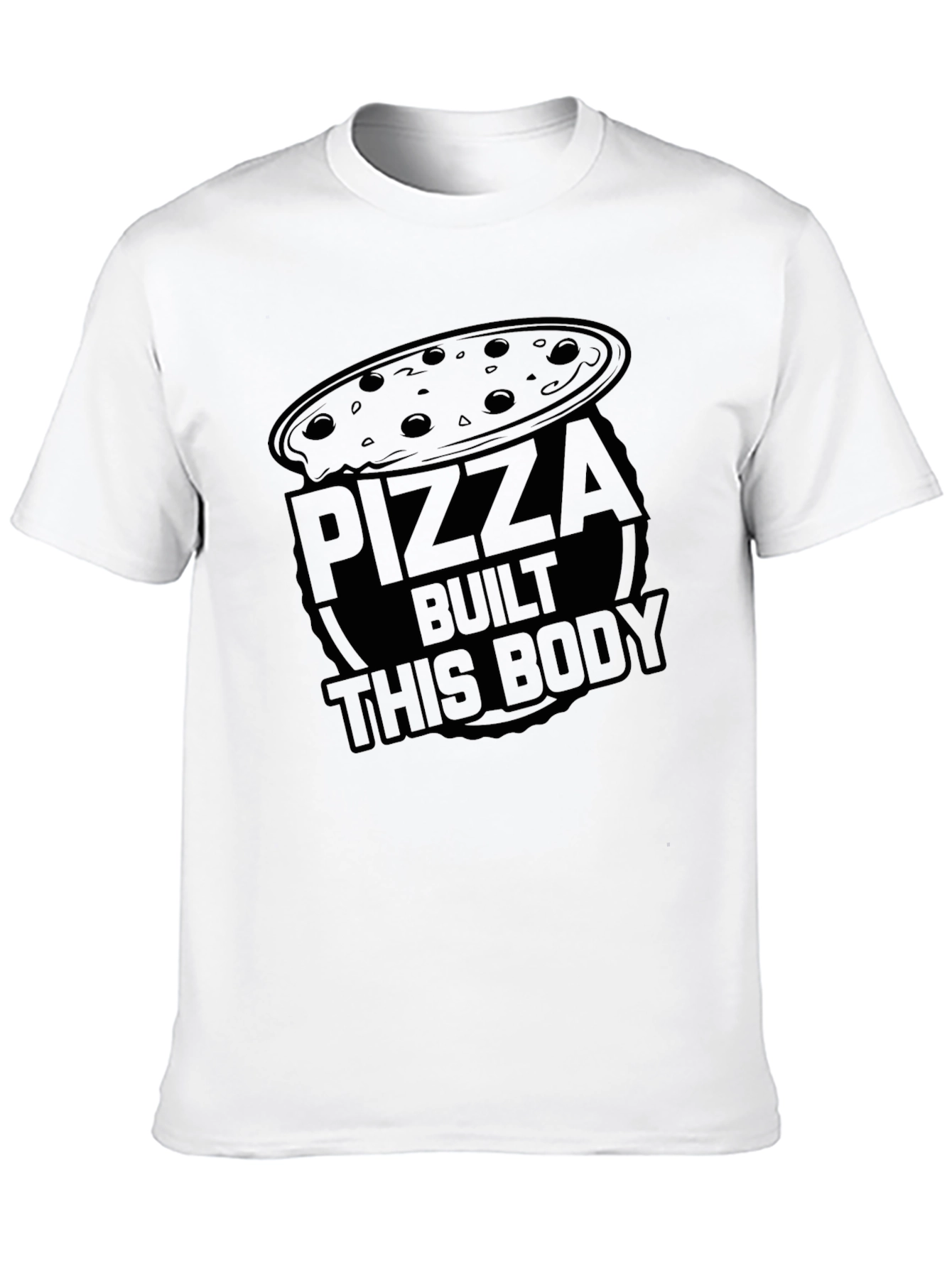 Pizza Built This Body Black T-Shirt