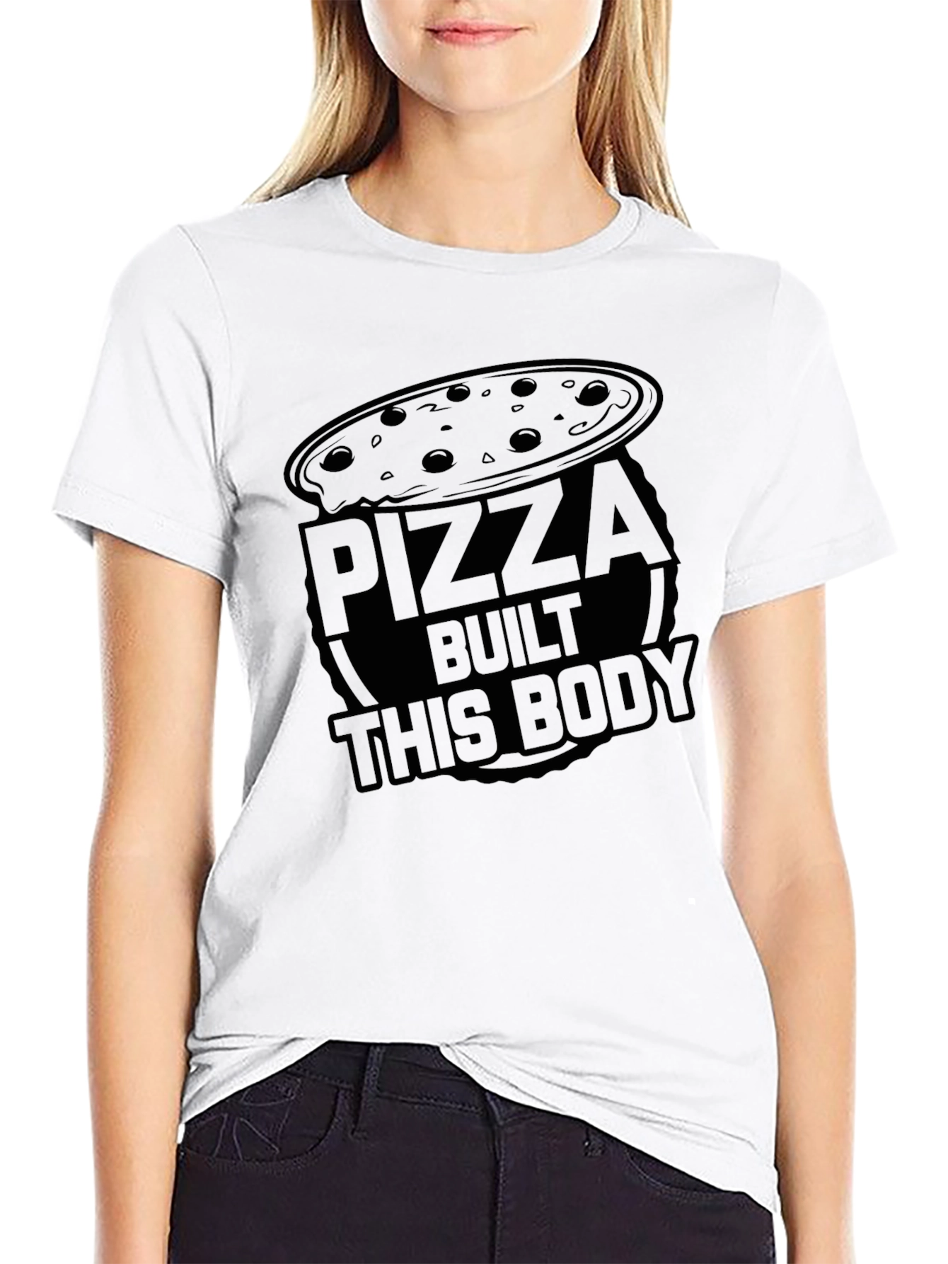 Pizza Built This Body Black T-Shirt