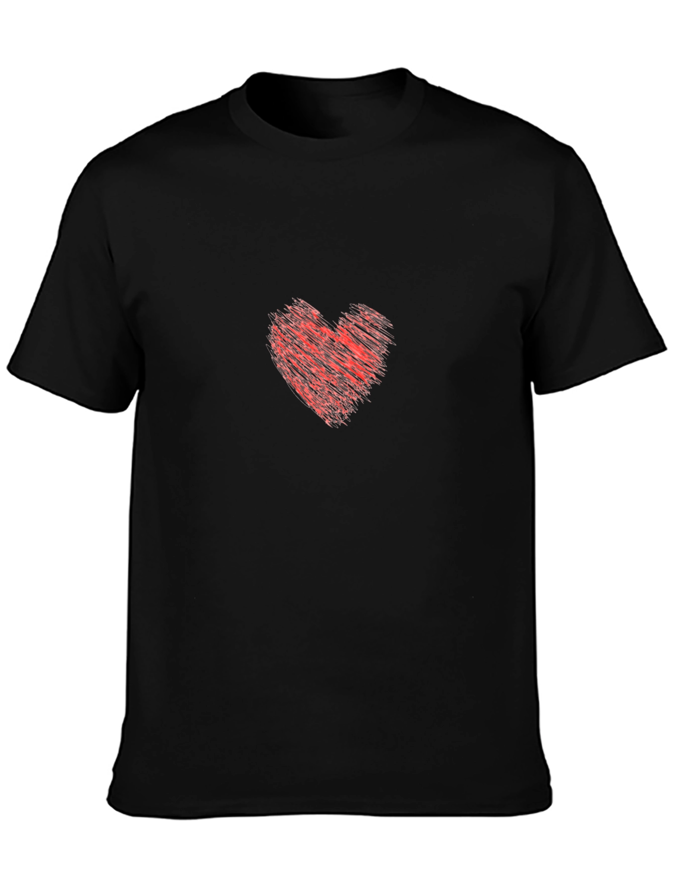 Heart Graphic Tee - Stylish Black Cotton T-Shirt