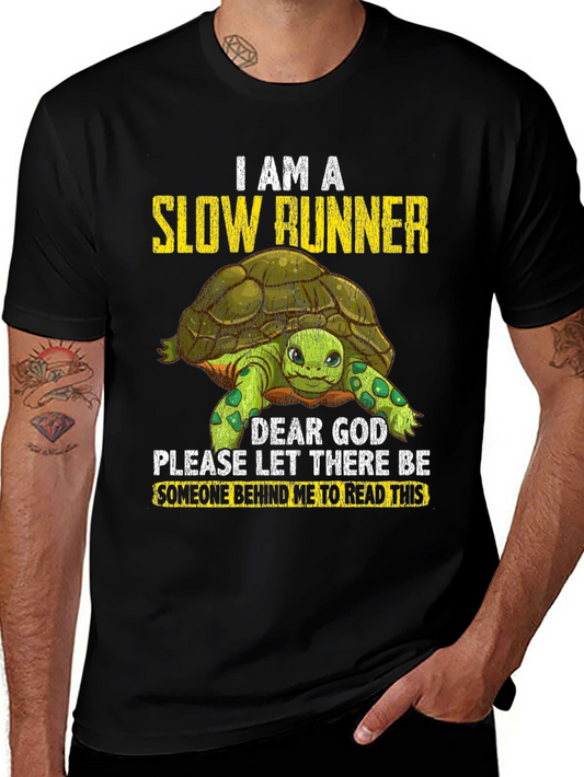 Slow Runner Turtle Graphic T-Shirt