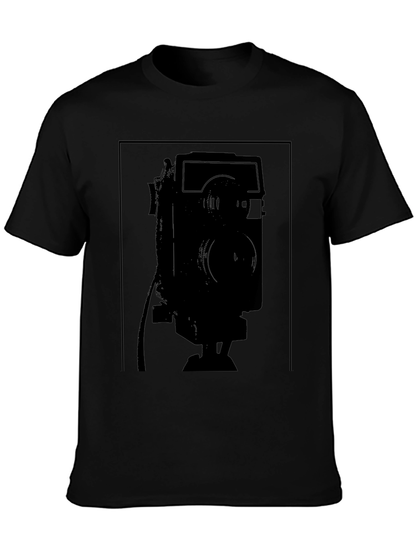 Retro Camera Graphic Black T-Shirt