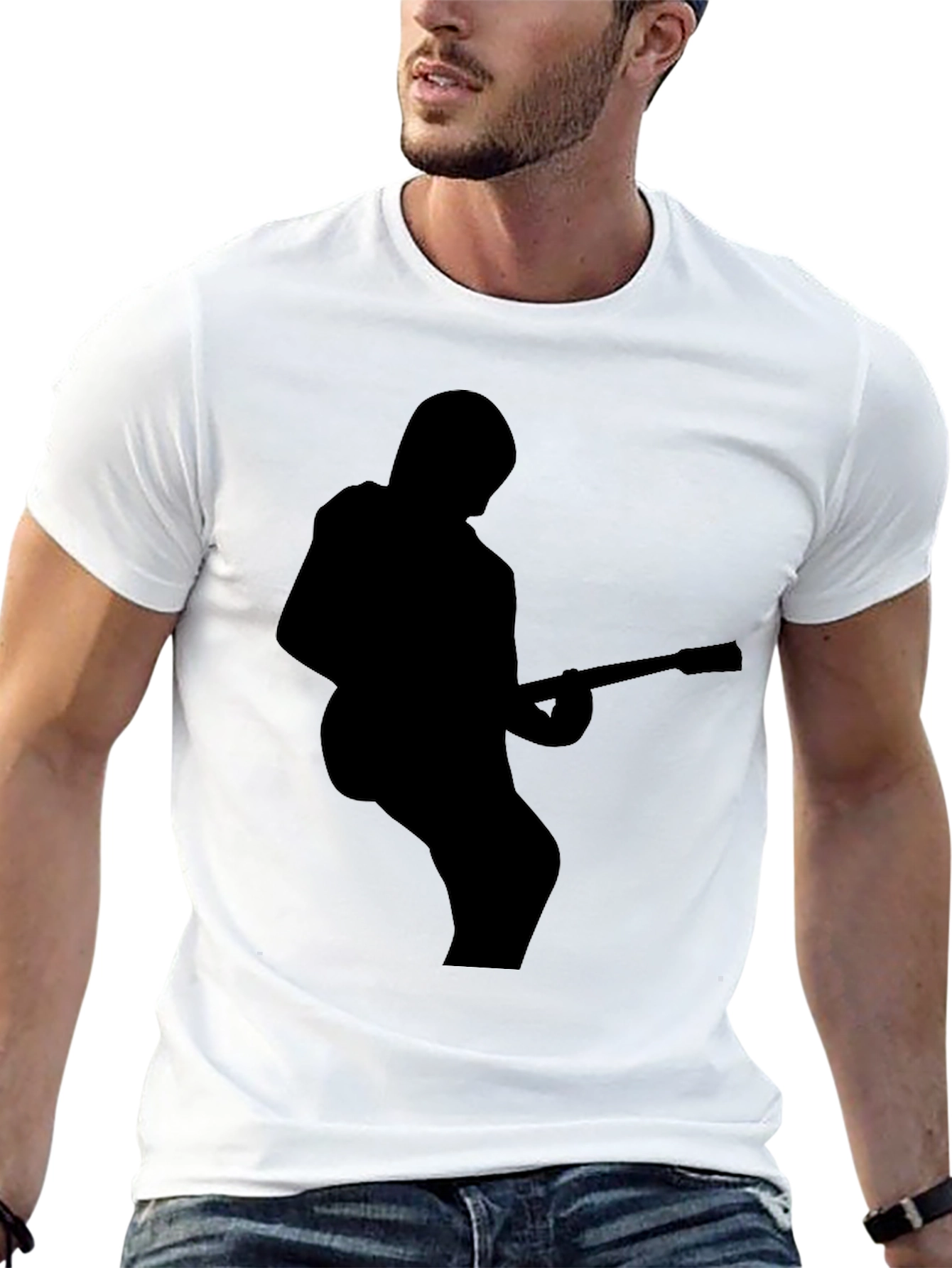 Guitarist Silhouette Black T-Shirt - Rock Star Style