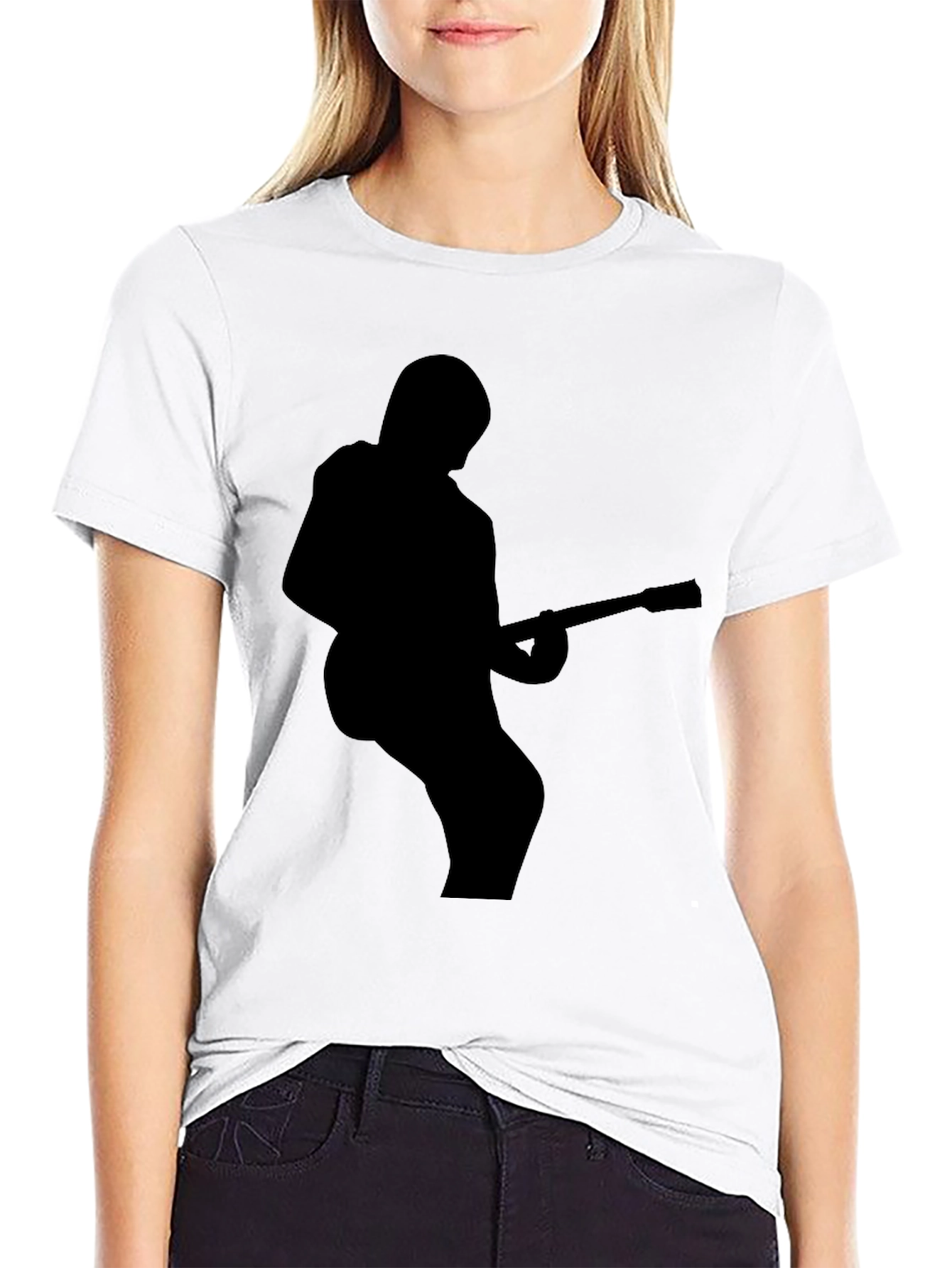 Guitarist Silhouette Black T-Shirt - Rock Star Style