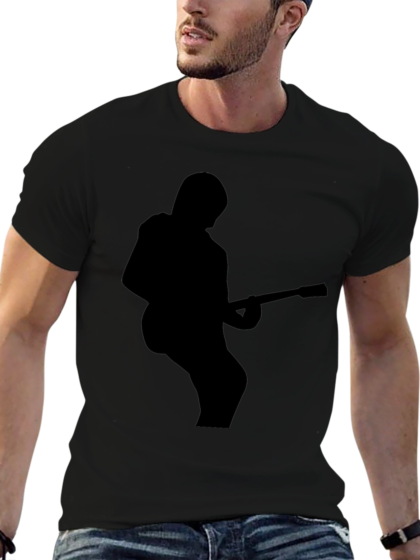 Guitarist Silhouette Black T-Shirt - Rock Star Style