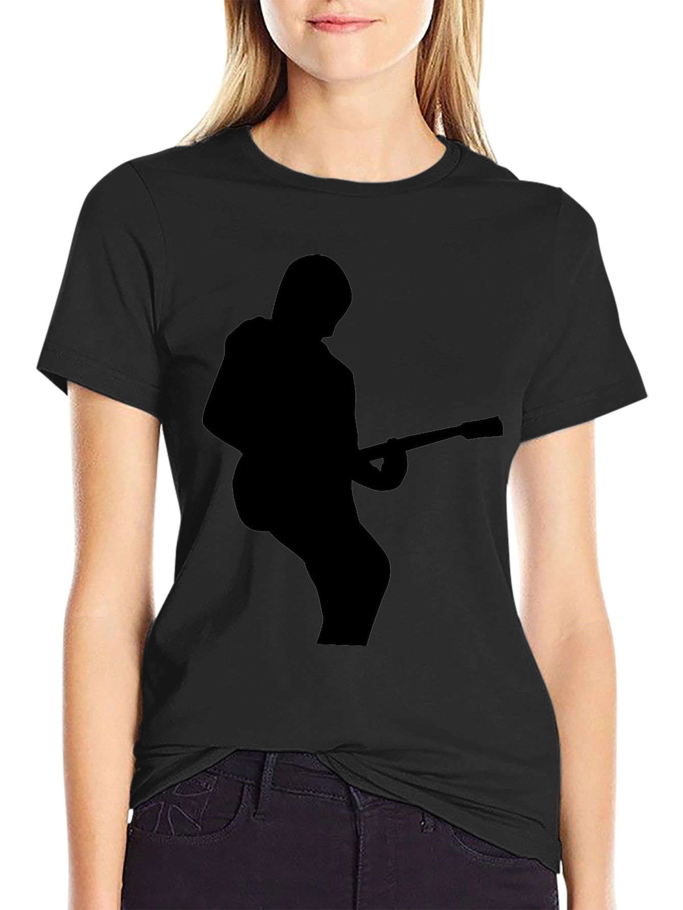 Guitarist Silhouette Black T-Shirt - Rock Star Style