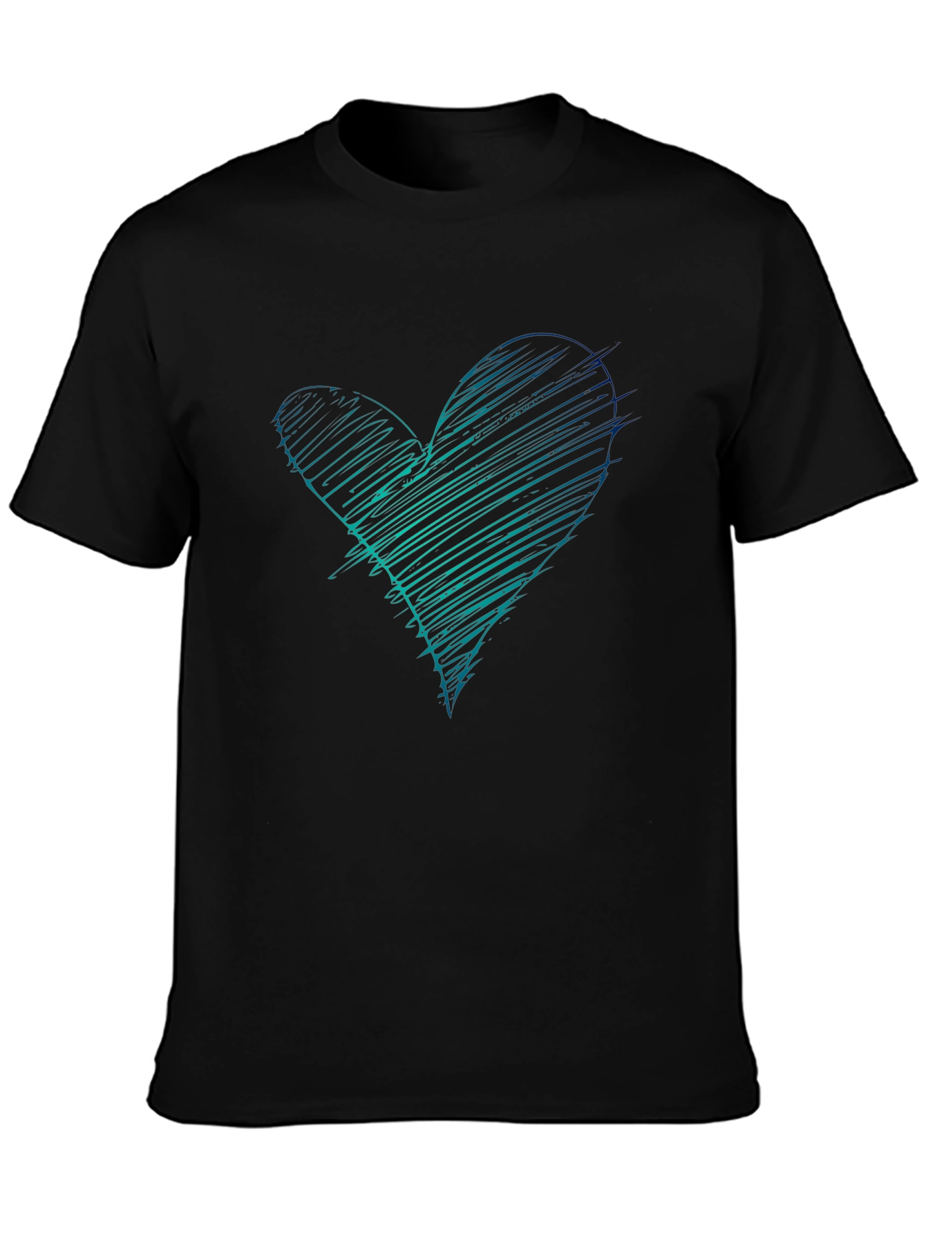 Scribble Heart Graphic Tee - Black