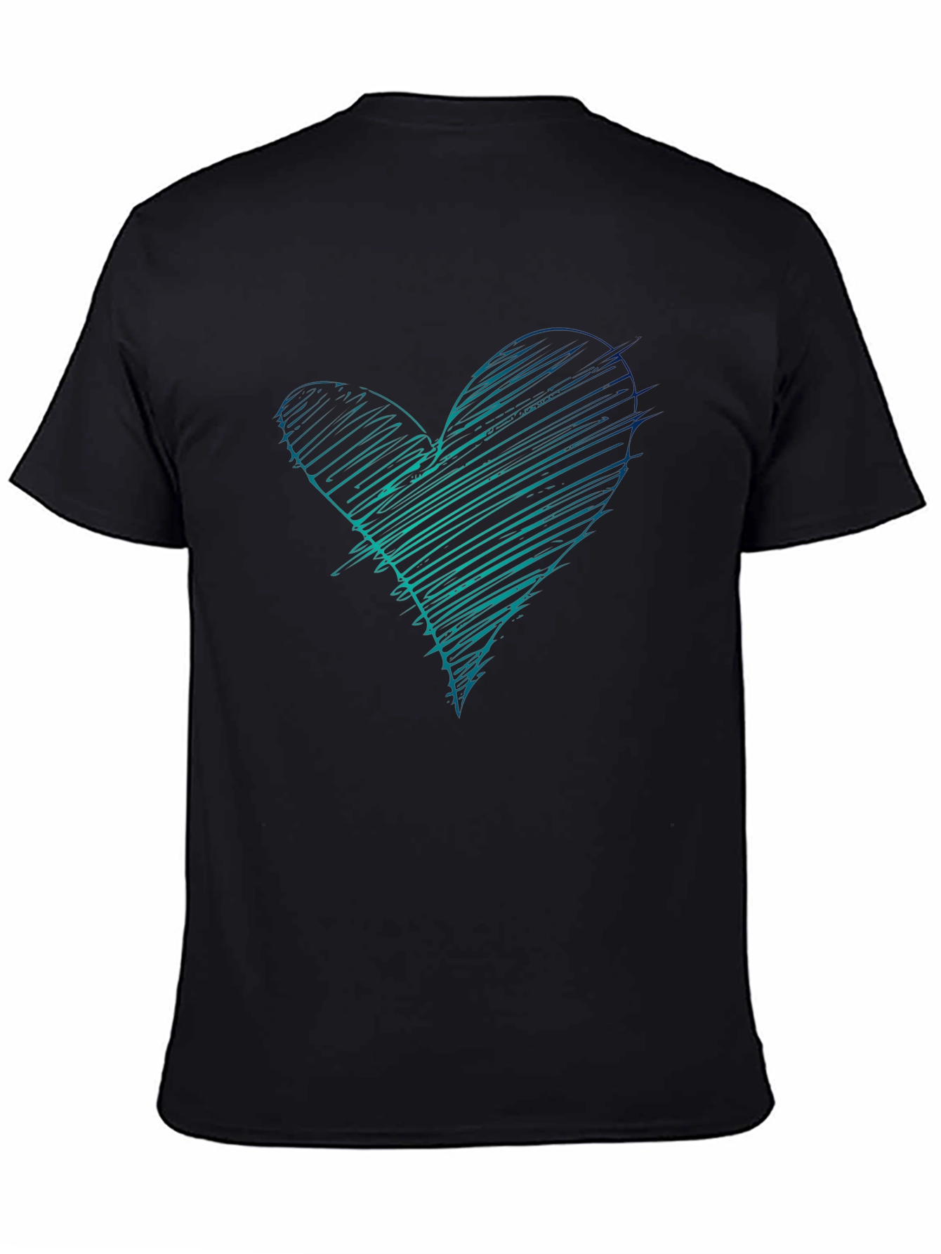 Scribble Heart Graphic Tee - Black