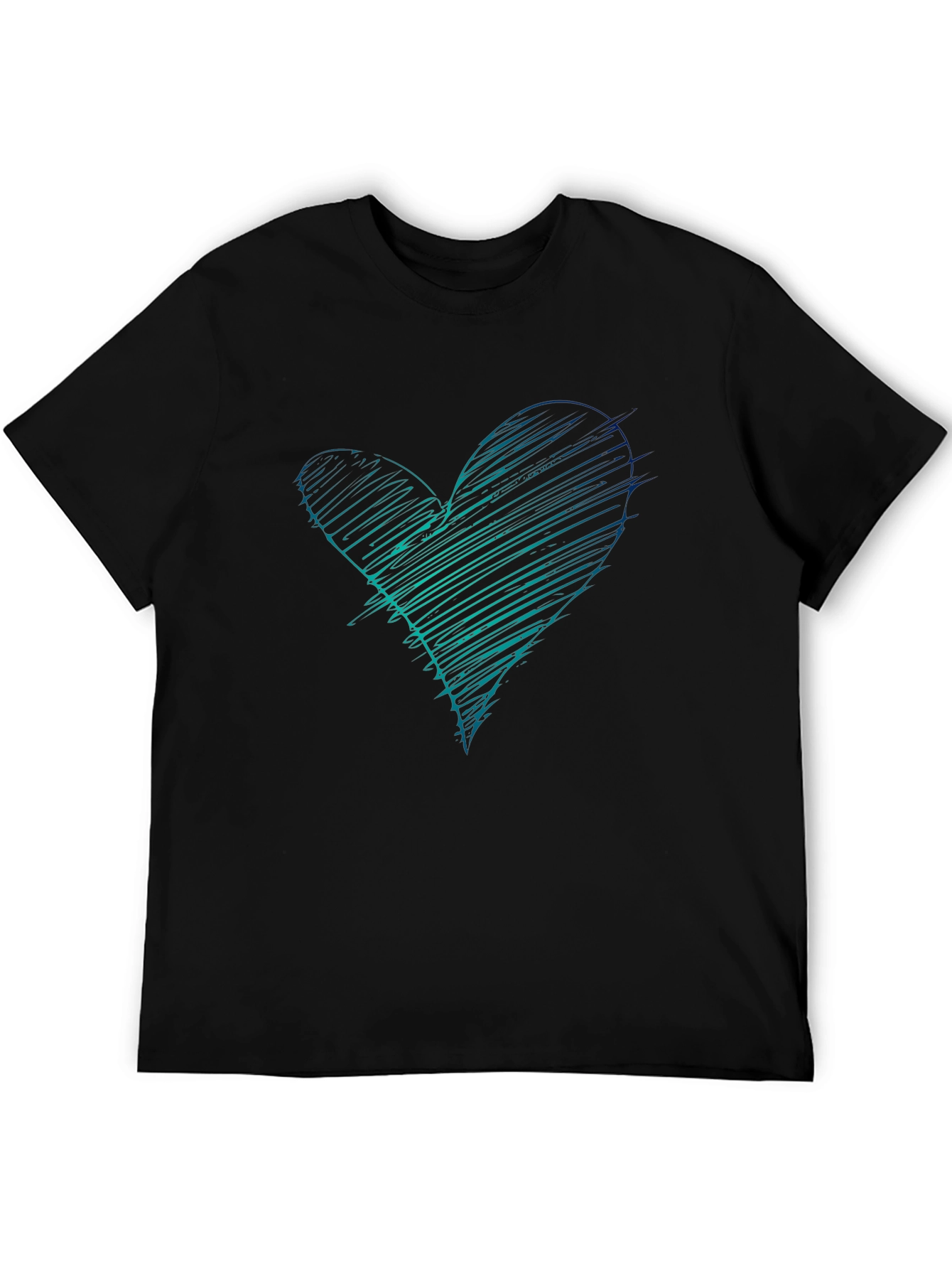 Scribble Heart Graphic Tee - Black
