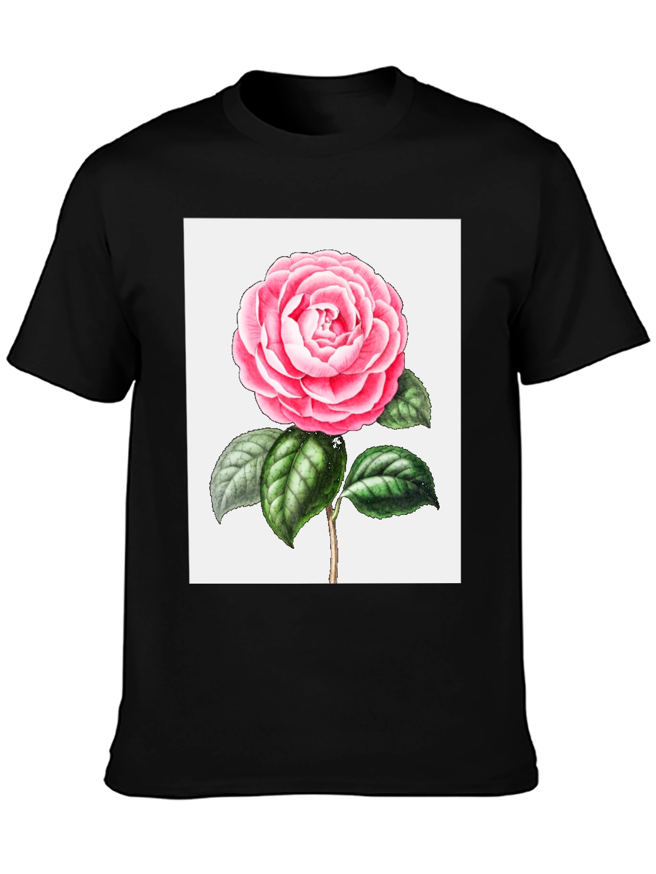 Floral Print Tee - Pink Camellia T-Shirt