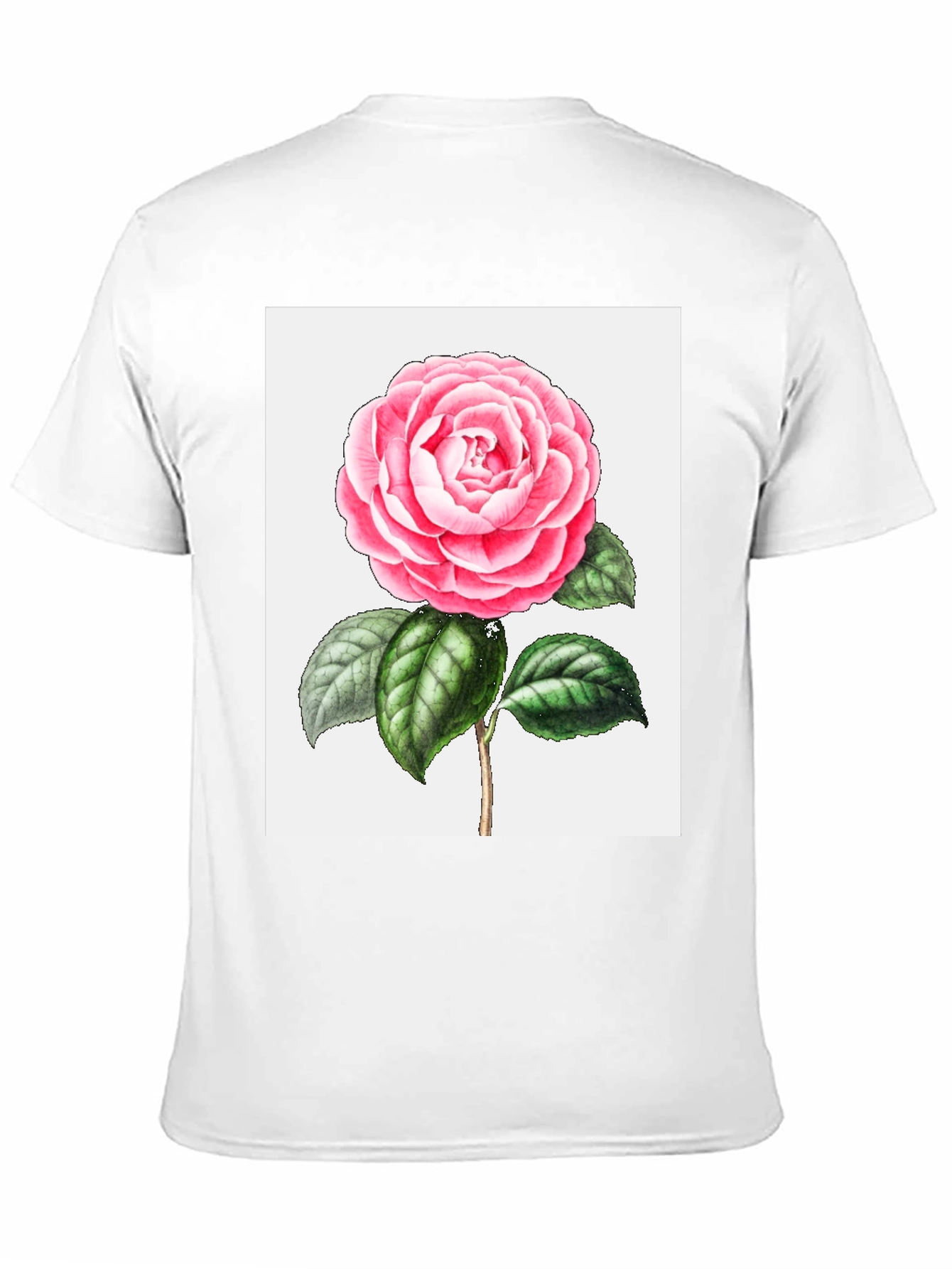 Floral Print Tee - Pink Camellia T-Shirt
