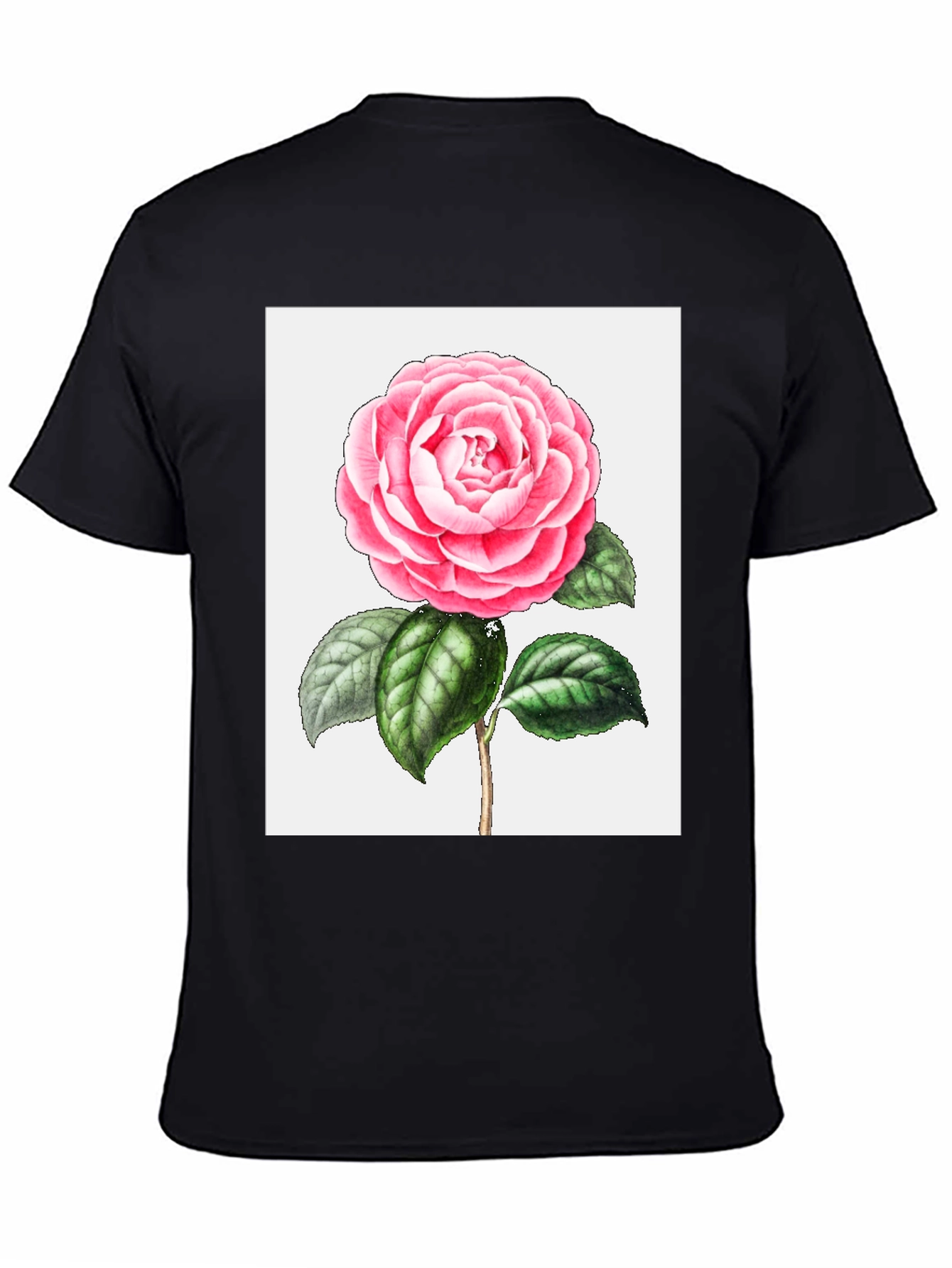 Floral Print Tee - Pink Camellia T-Shirt