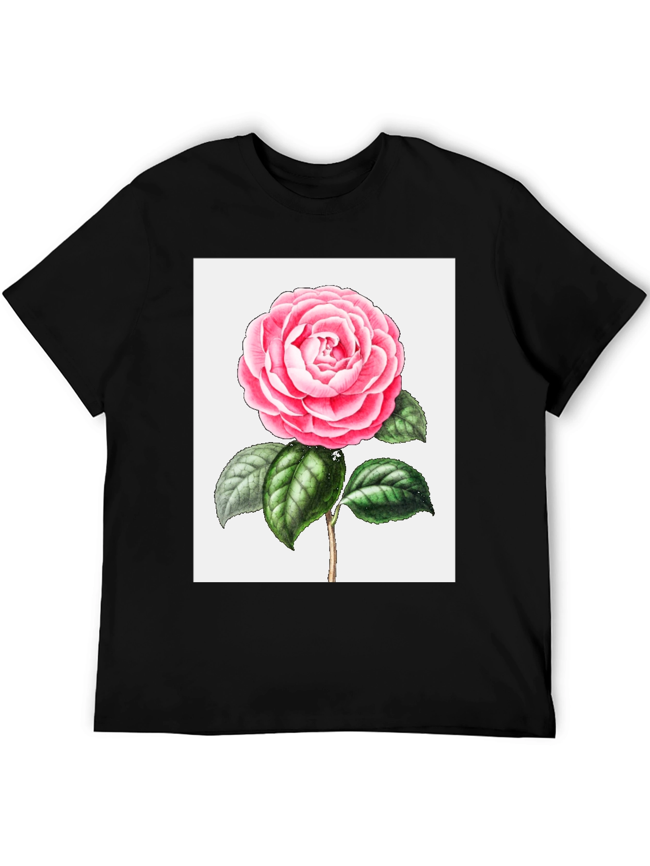 Floral Print Tee - Pink Camellia T-Shirt