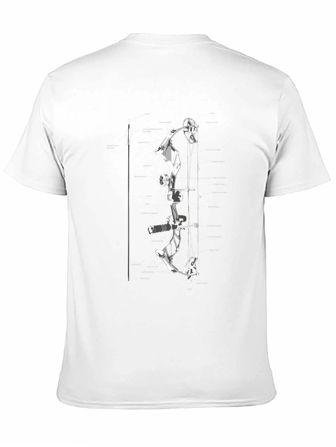 Archery Bow Diagram T-Shirt - Black Graphic Tee
