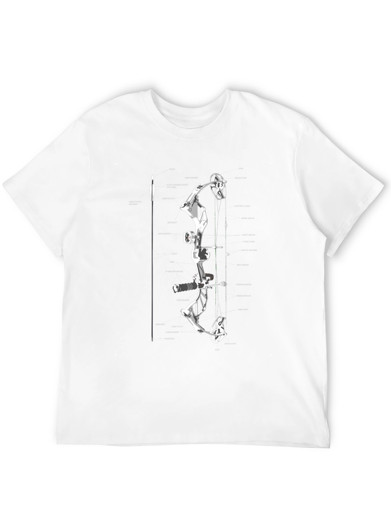 Archery Bow Diagram T-Shirt - Black Graphic Tee