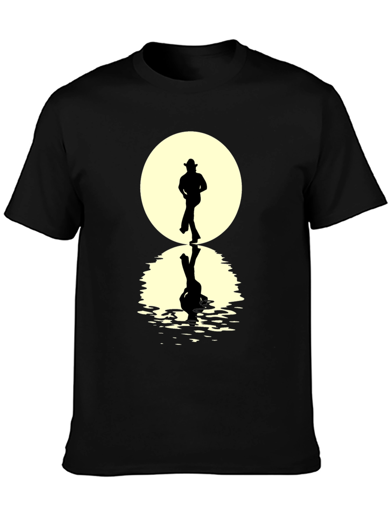 Cowboy Silhouette Reflection T-Shirt - Unique Graphic Tee