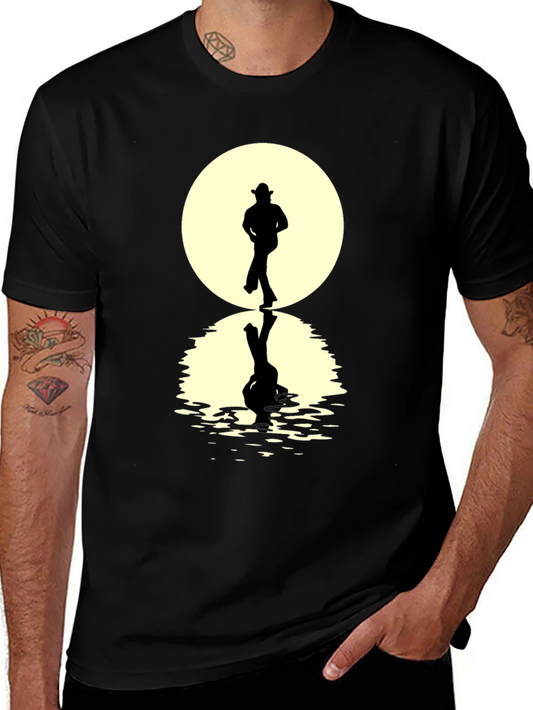 Cowboy Silhouette Reflection T-Shirt - Unique Graphic Tee