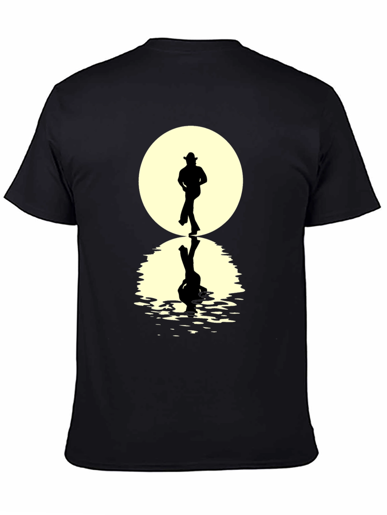 Cowboy Silhouette Reflection T-Shirt - Unique Graphic Tee