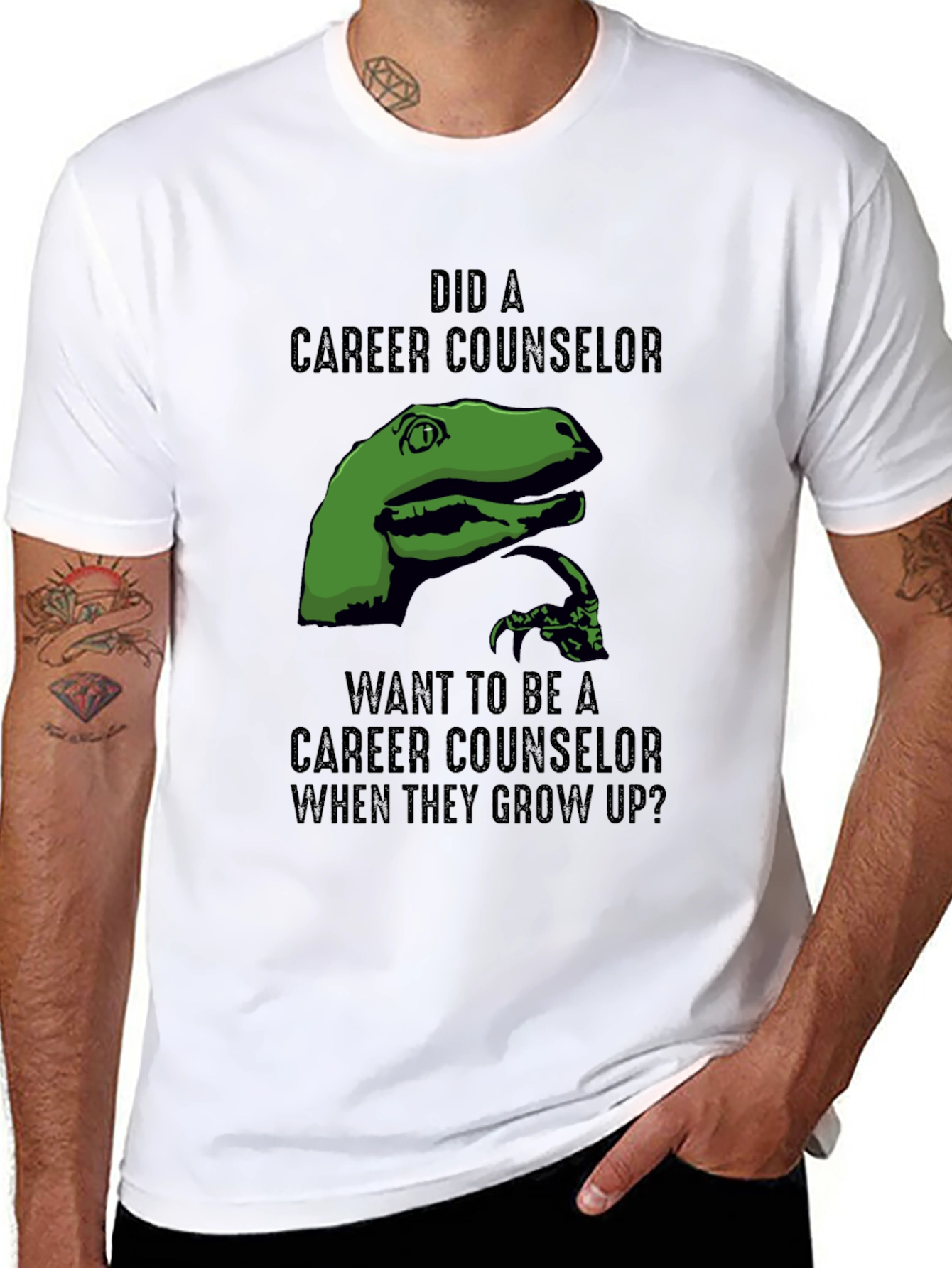 Dinosaur Career Counselor Humor T-Shirt