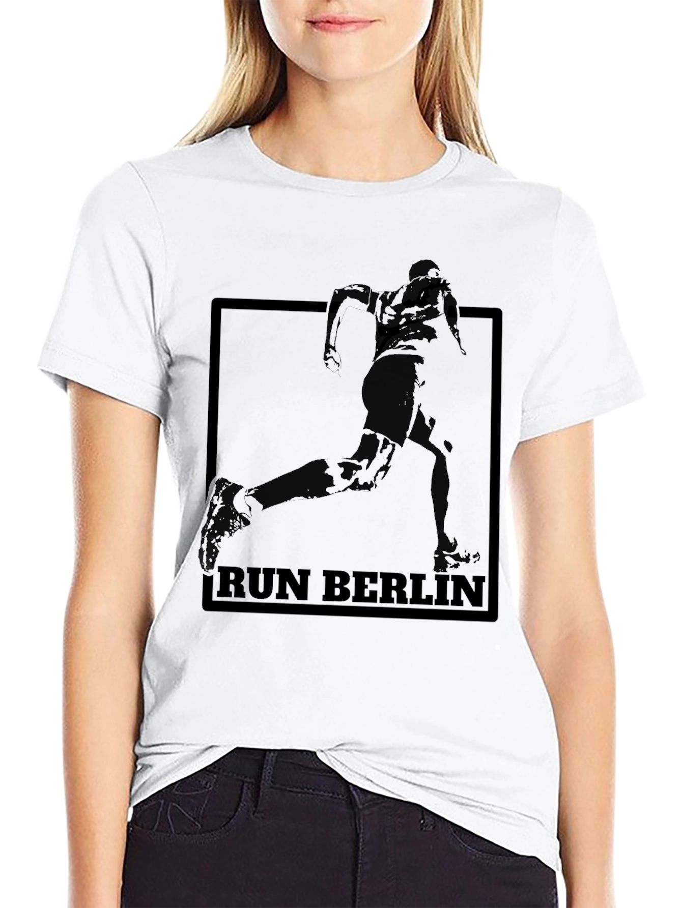 Run Berlin Graphic Tee - Black Cotton T-Shirt