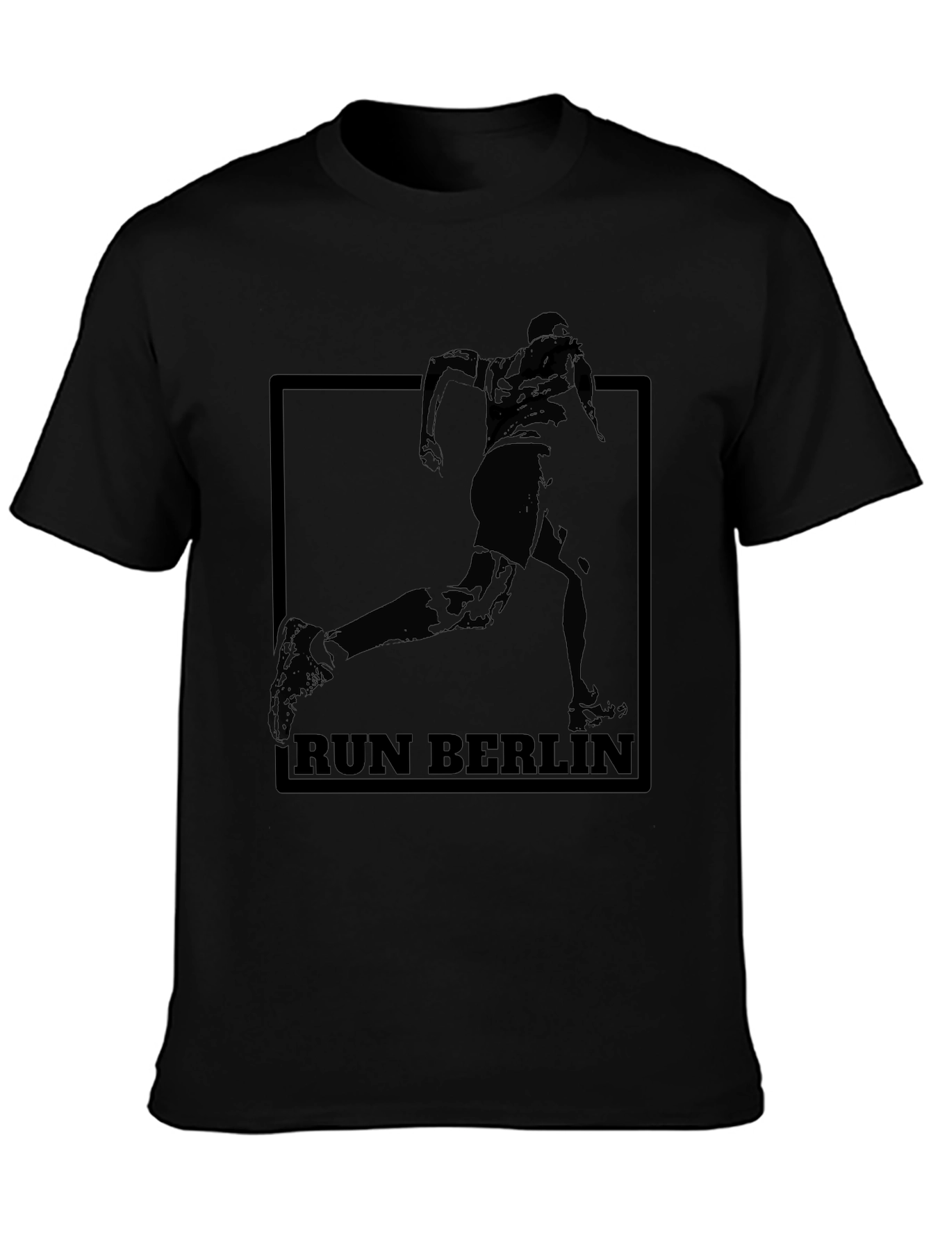 Run Berlin Graphic Tee - Black Cotton T-Shirt