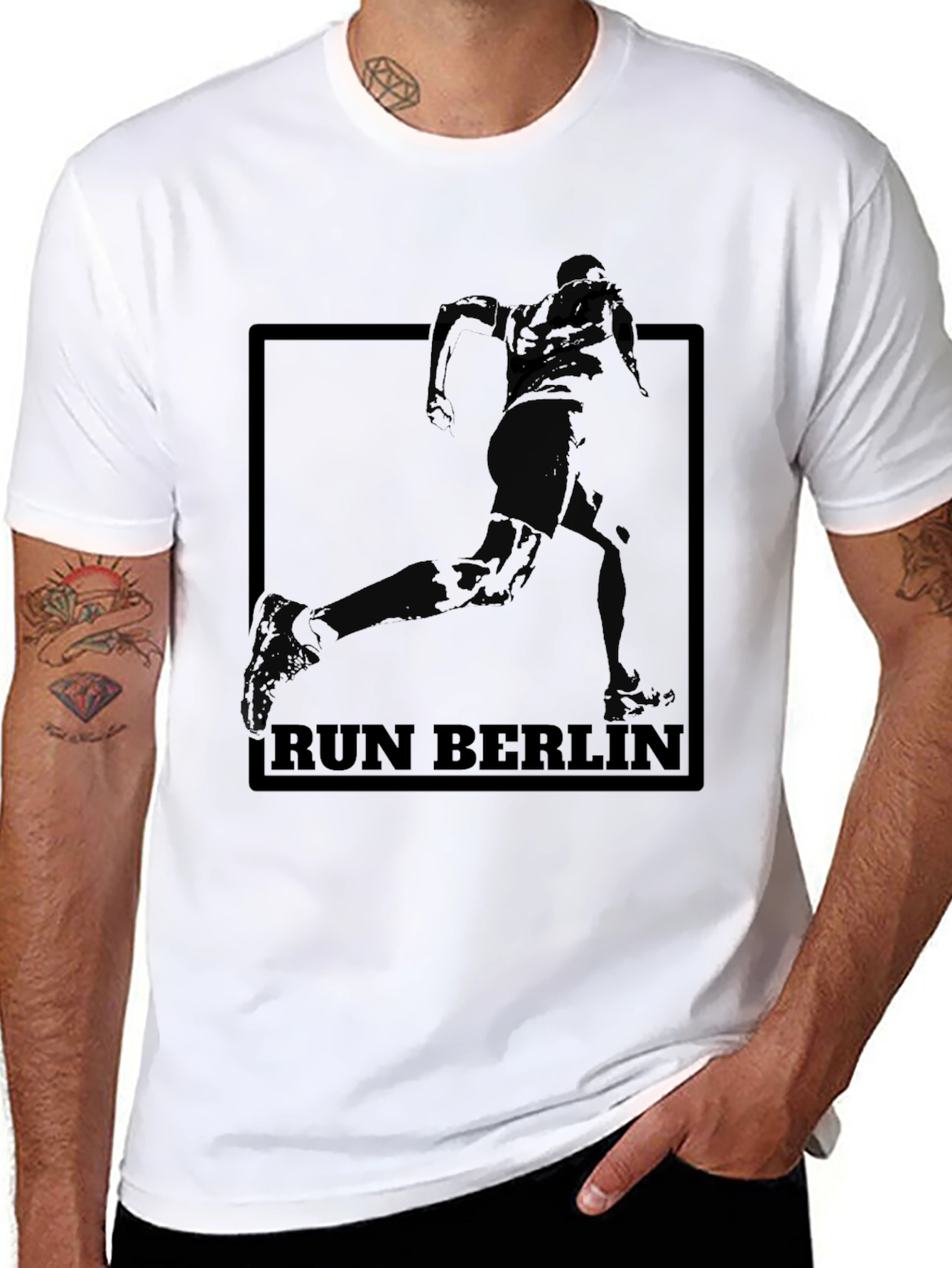 Run Berlin Graphic Tee - Black Cotton T-Shirt