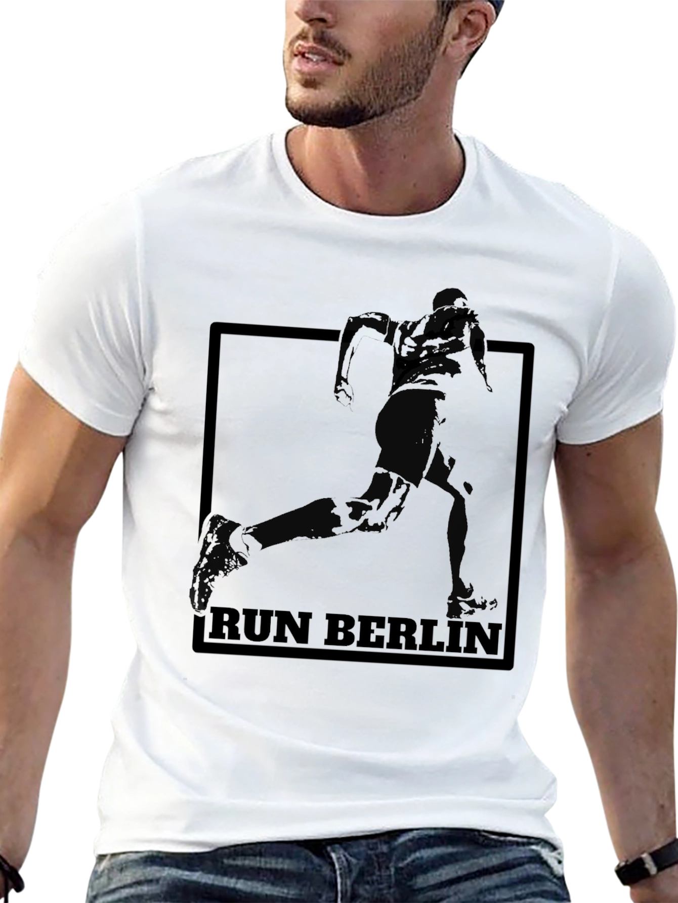 Run Berlin Graphic Tee - Black Cotton T-Shirt