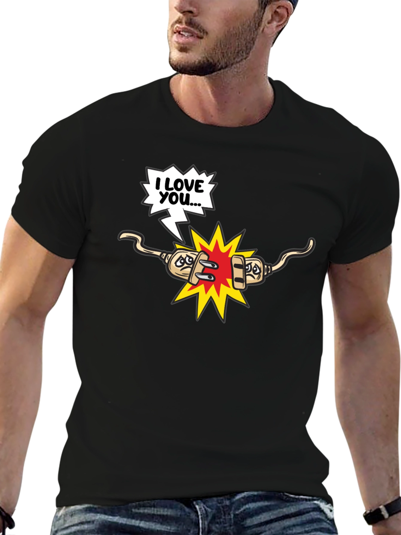 Funny Electrical T-Shirt - Shocking Love