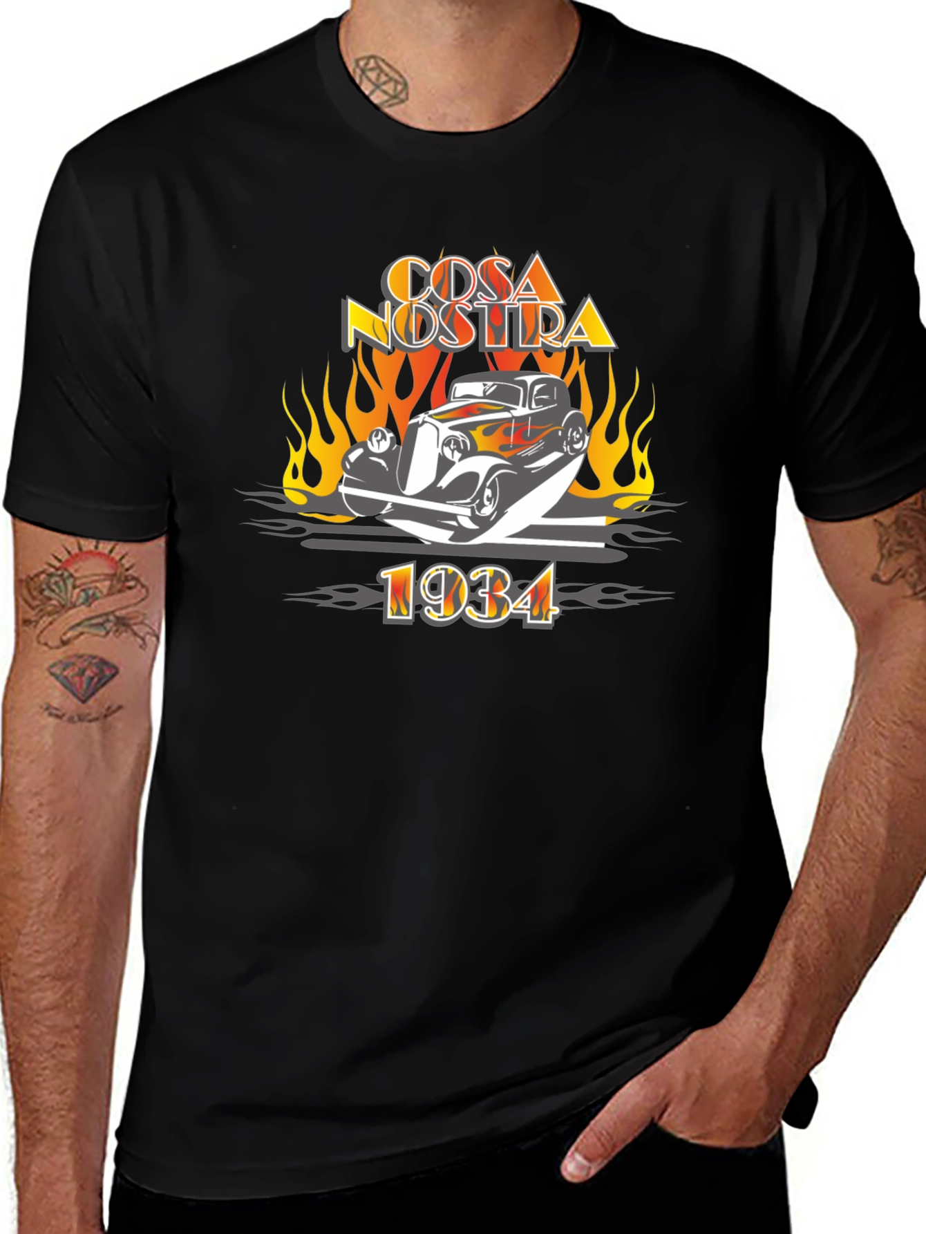 Cosa Nostra 1934 Car Graphic Tee - Black