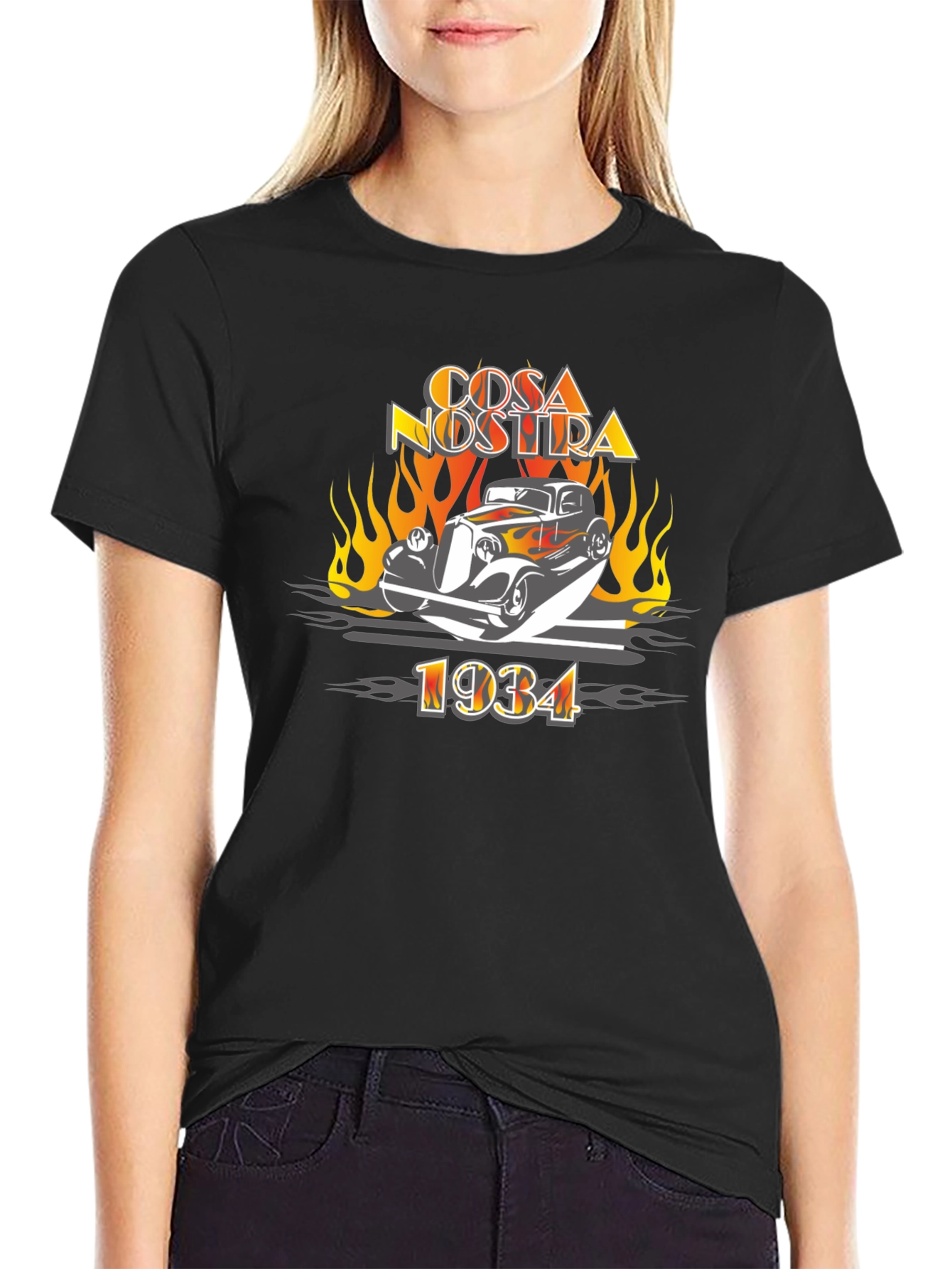 Cosa Nostra 1934 Car Graphic Tee - Black