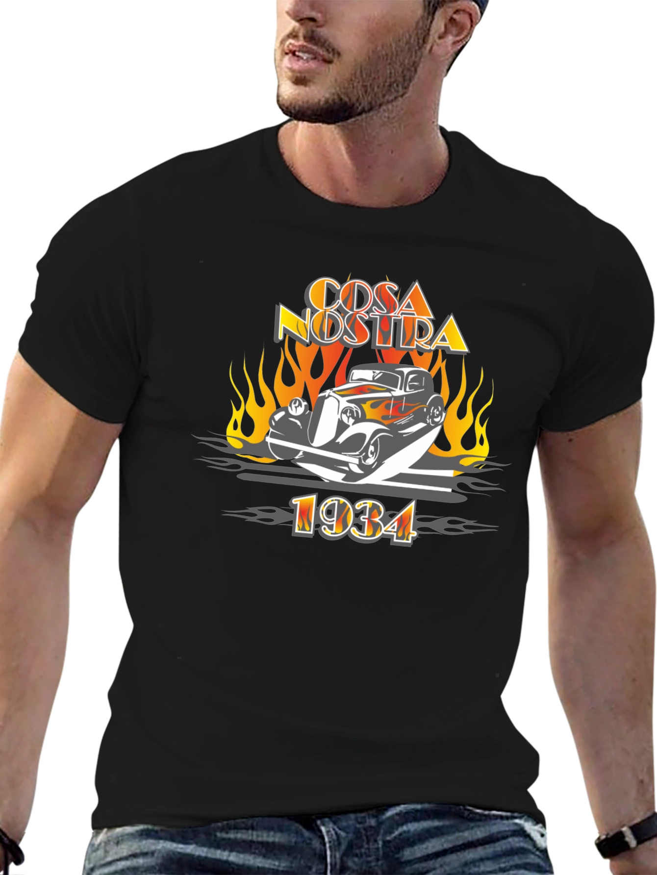 Cosa Nostra 1934 Car Graphic Tee - Black